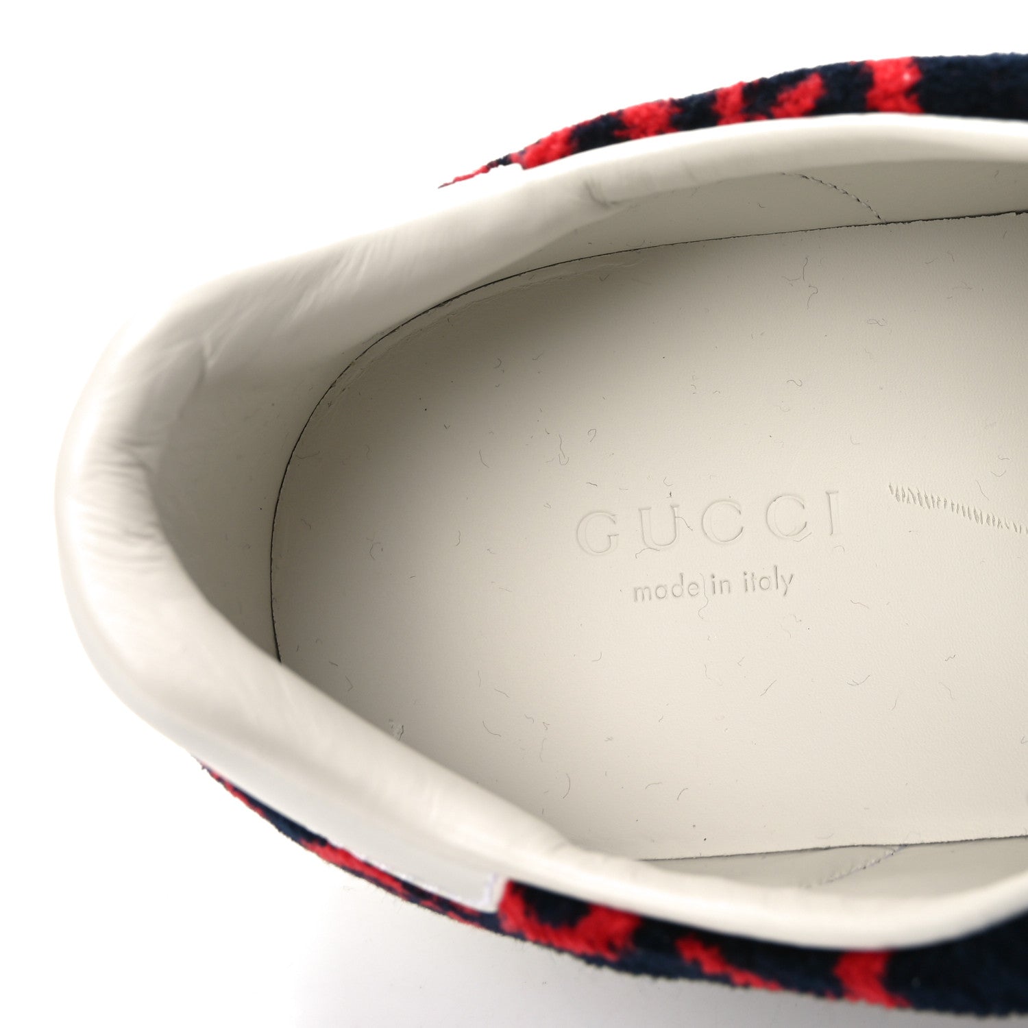 Terry Cloth GG Monogram Web Womens Ace Sneakers 37.5 Blue Red