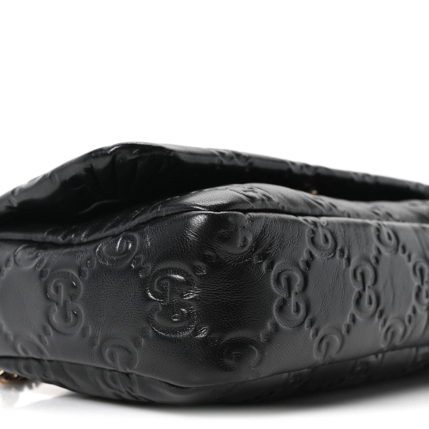 Lambskin Embossed Mini GG Milano Top Handle Shoulder Bag Black