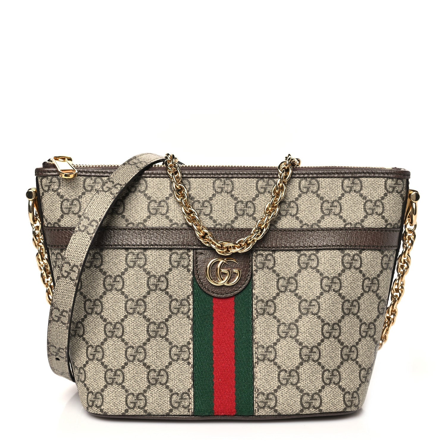 GG Supreme Monogram Web Mini Ophidia Shoulder Bag Brown
