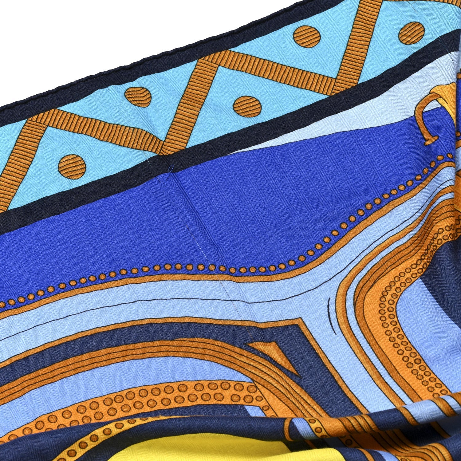 Cashmere Silk Balade En Berline Shawl 140 Bleu Ciel Jaune Vif Bleu Vif