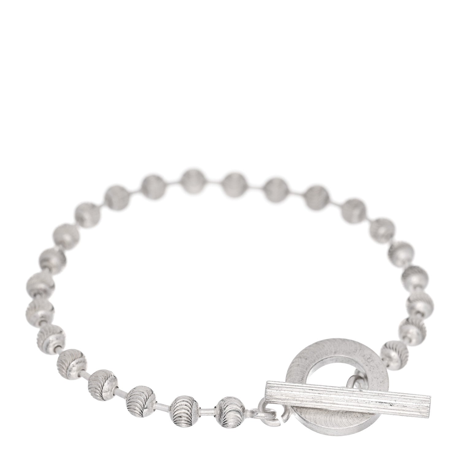 Sterling Silver Boule Bead Toggle Bracelet