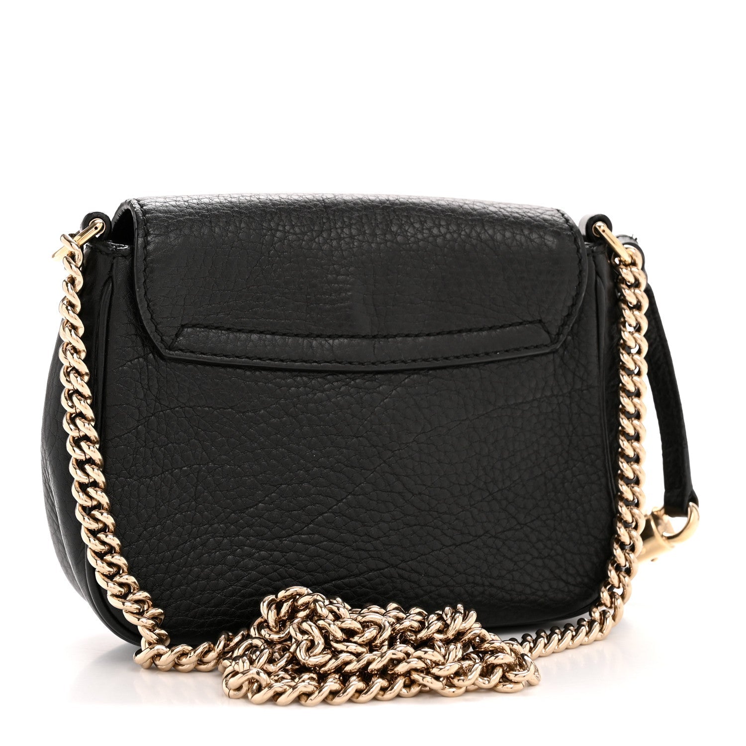 Pebbled Calfskin Small Soho Flap Crossbody Black