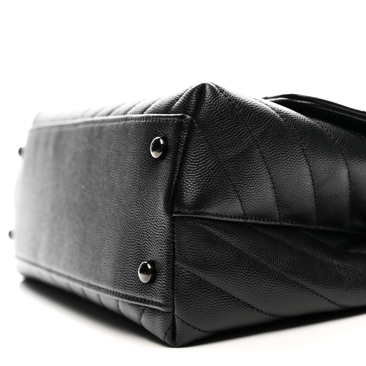 Caviar Chevron Quilted Small Coco Handle Flap So Black