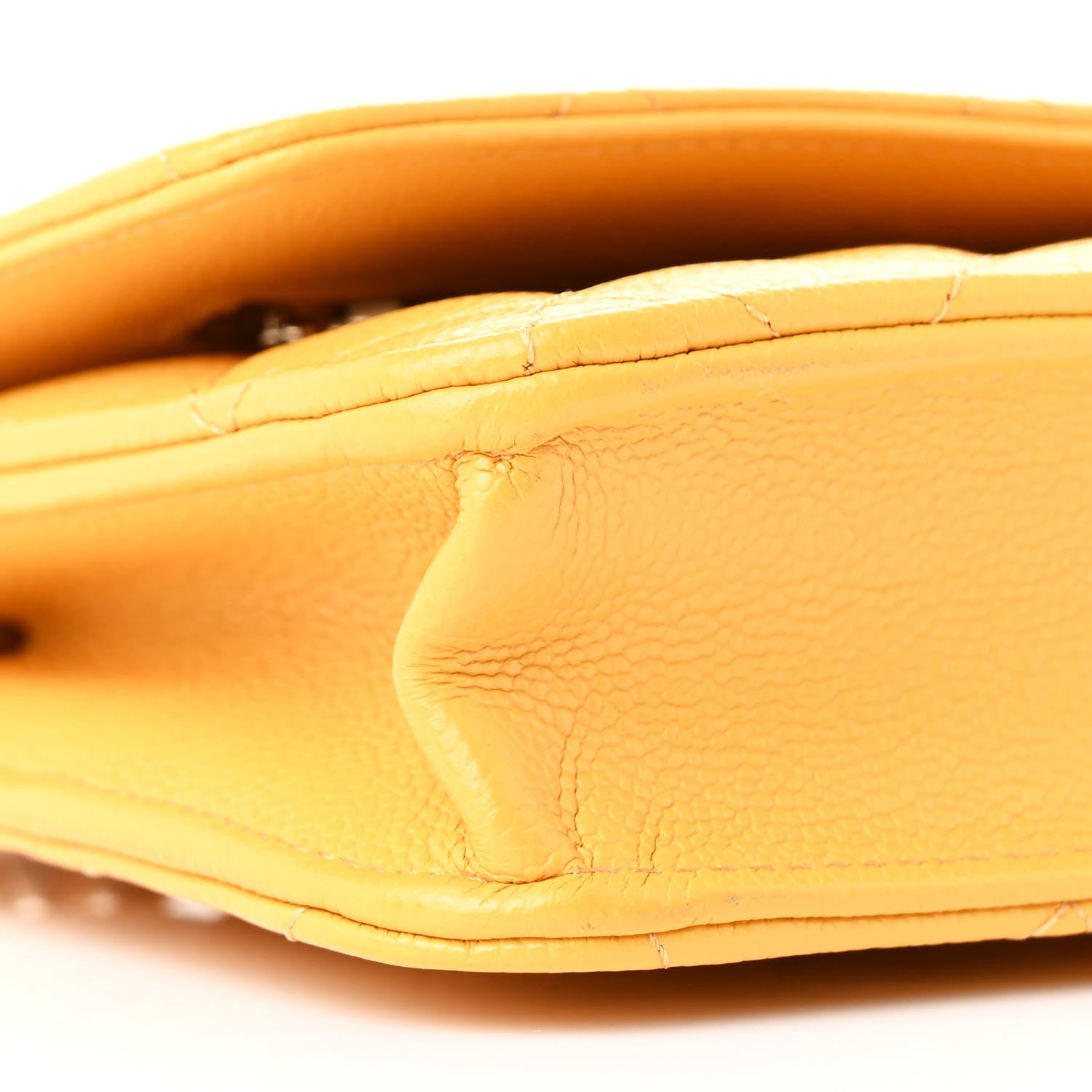 Caviar Quilted Wallet on Chain WOC Yellow