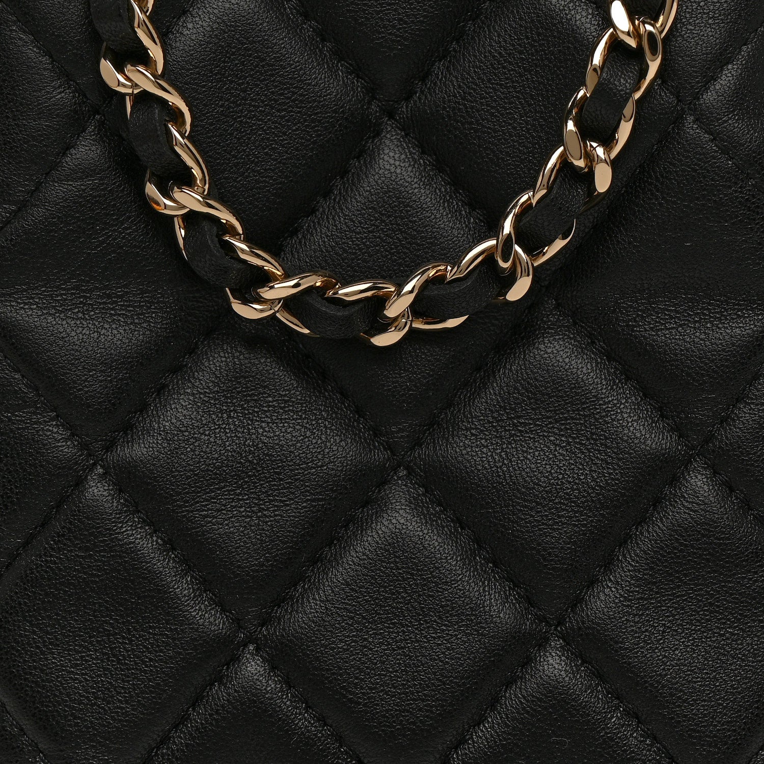 Lambskin Plexi Quilted CC Evening Clutch With Chain Black