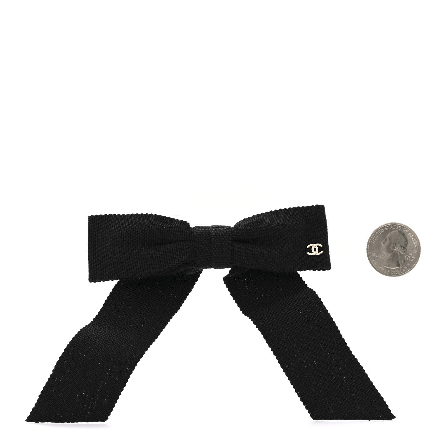 Grosgrain Bow CC Hair Clip Black
