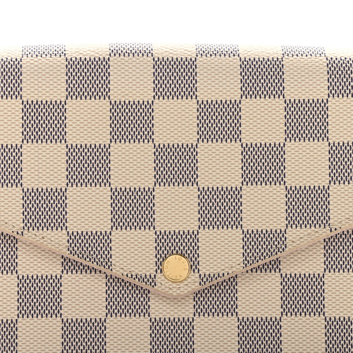 Damier Azur Pochette Felicie Chain Wallet Rose Ballerine