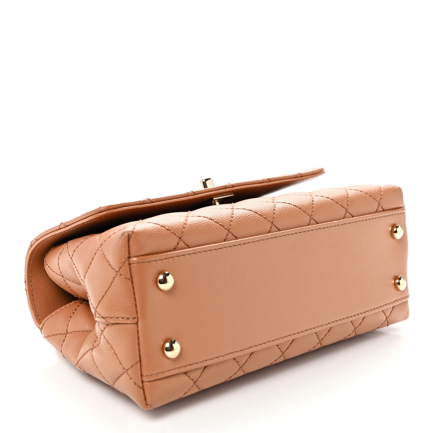 Caviar Quilted Mini Coco Handle Flap Brown