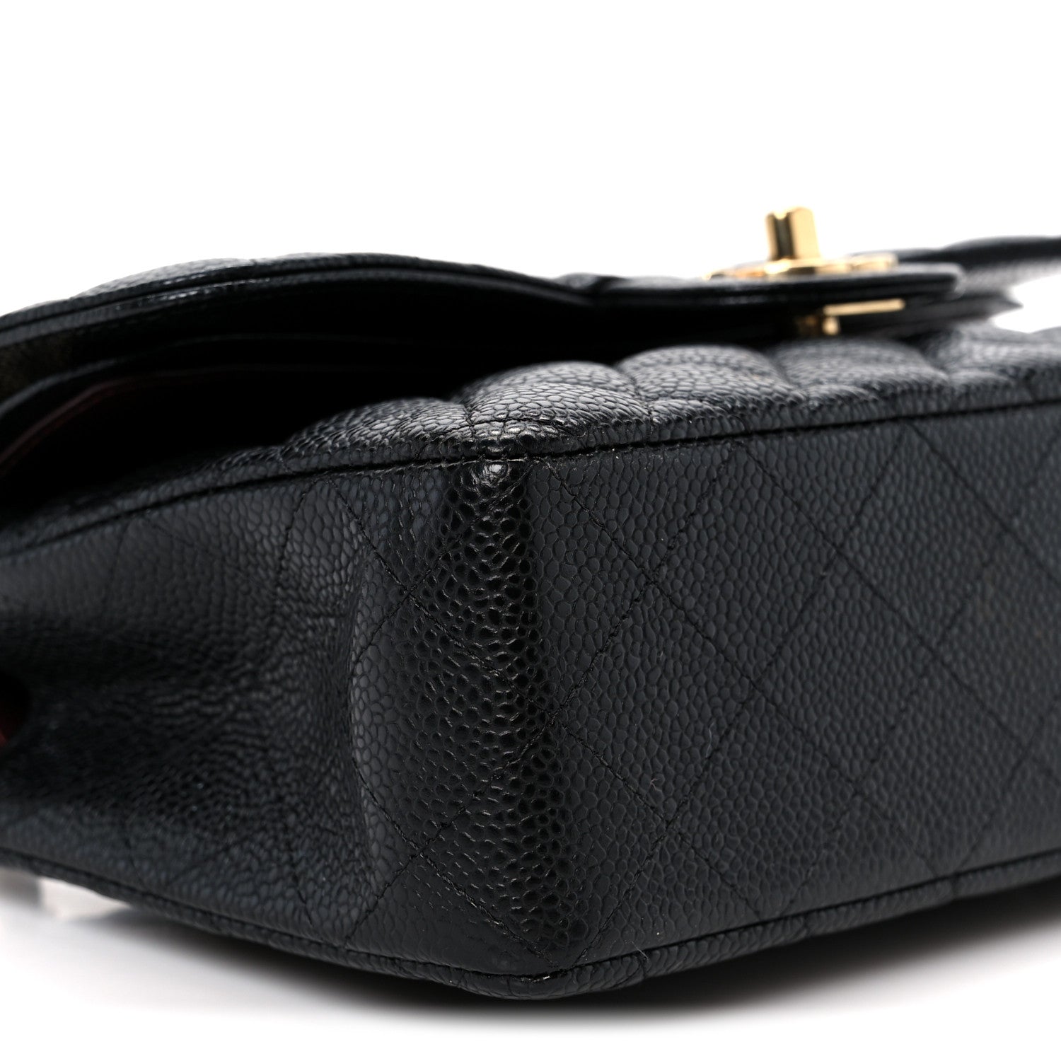 Caviar Quilted Small Double Flap Black