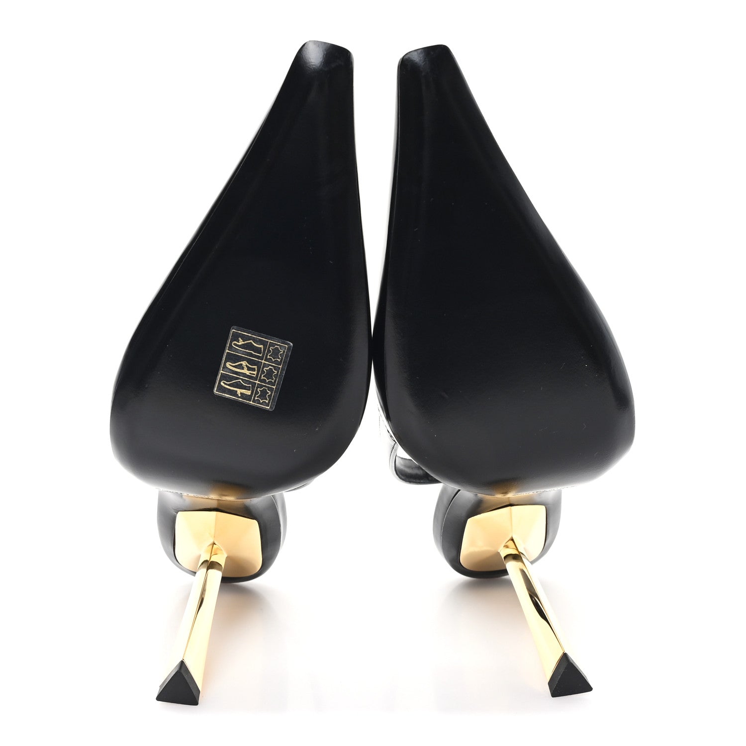 Glazed Calfskin Lee 110 Slingback Pumps 36.5 Black