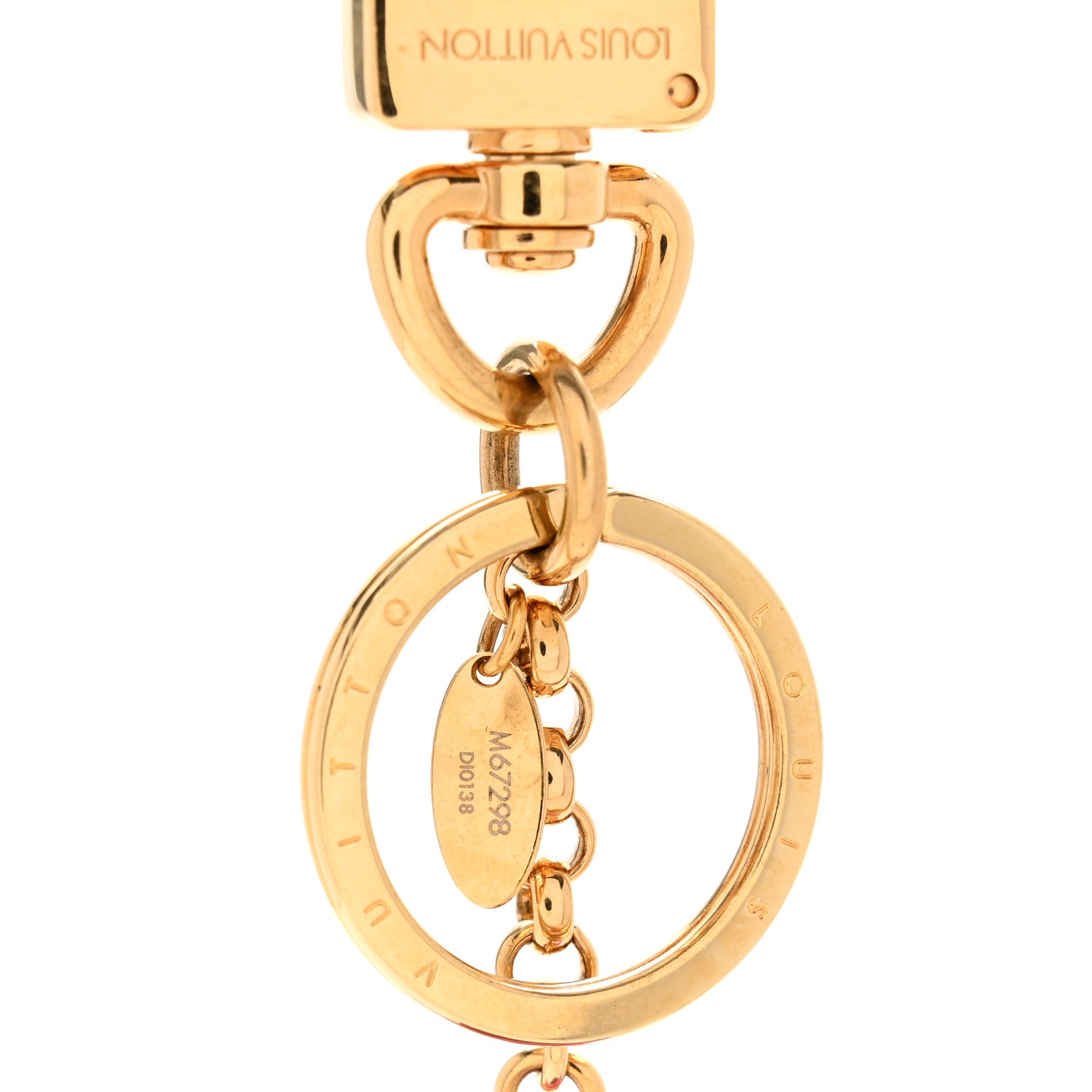 Wood Monogram Vivienne Puppet Bag Charm Key Holder Pink