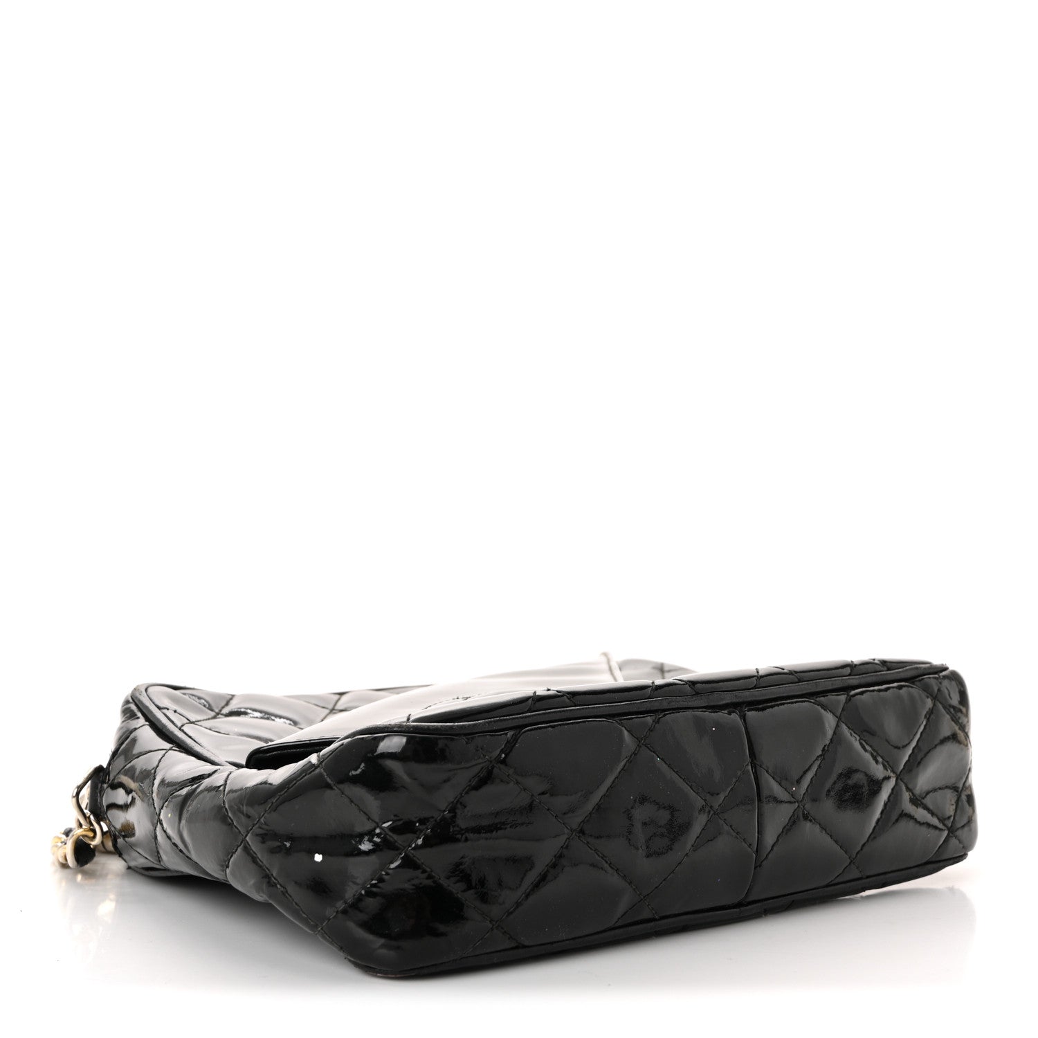 Patent Quilted Tassel Camera Case Black