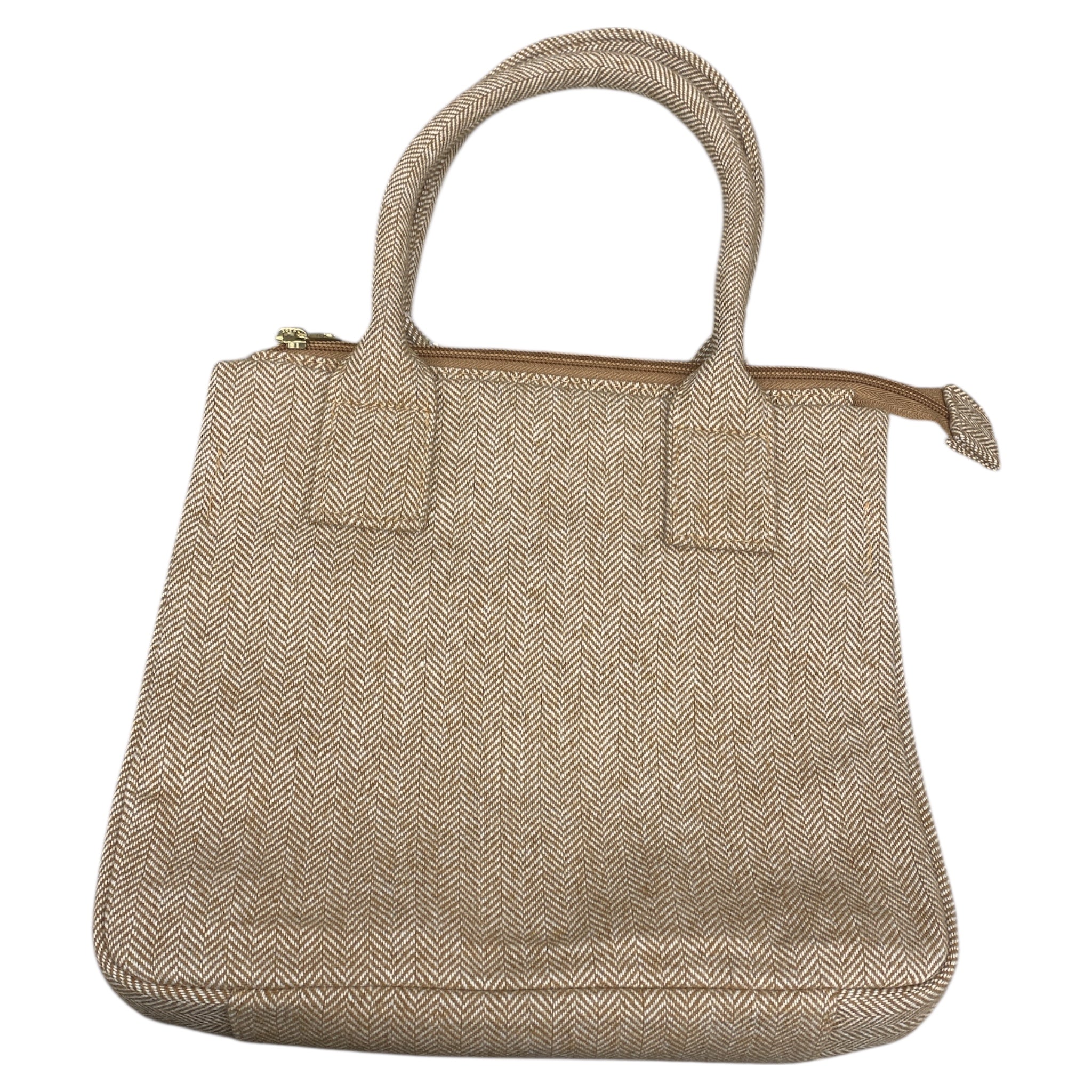 Handbag By J. Crew In Brown & White, Size:Medium