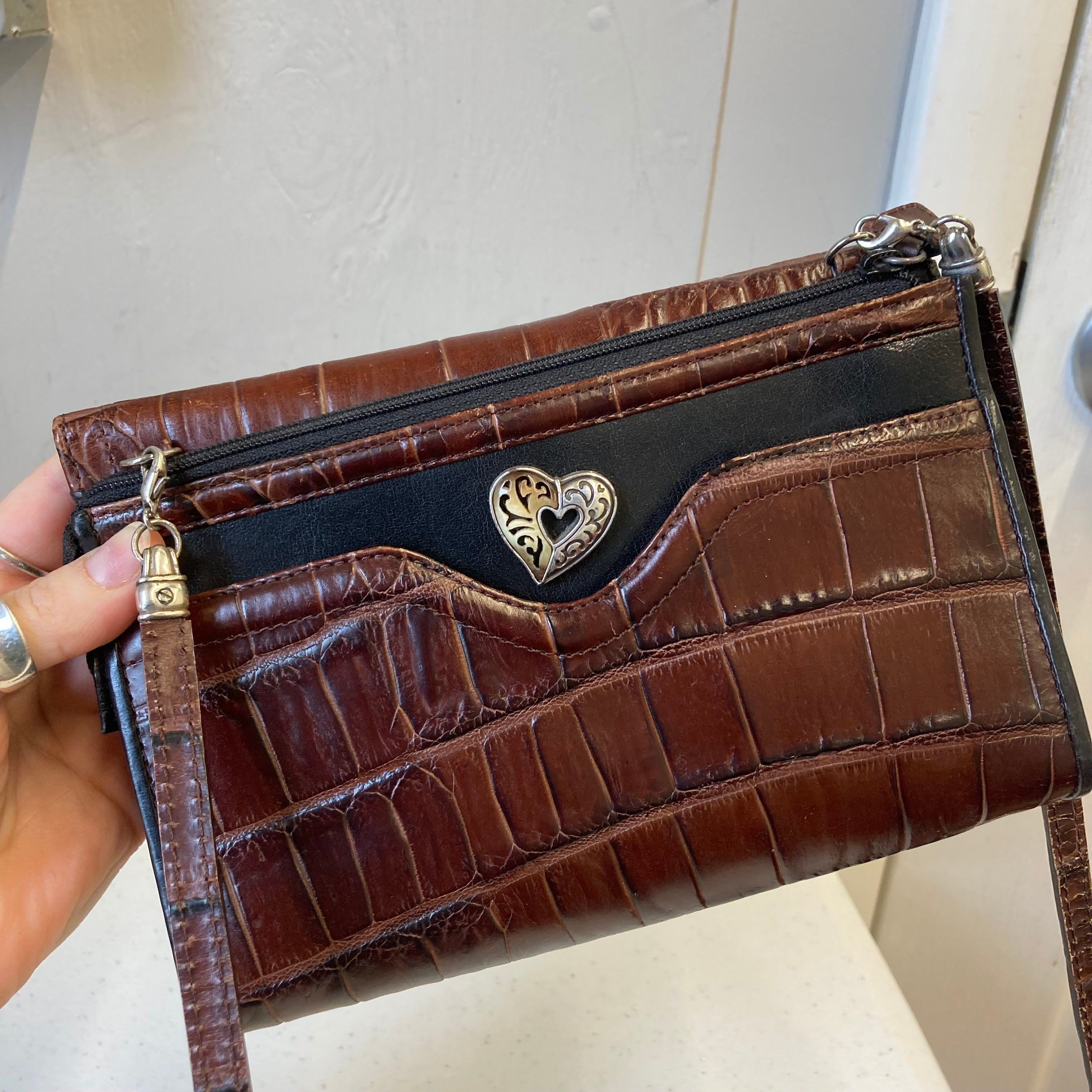 Crossbody Leather By Brighton In Brown, Size:Small