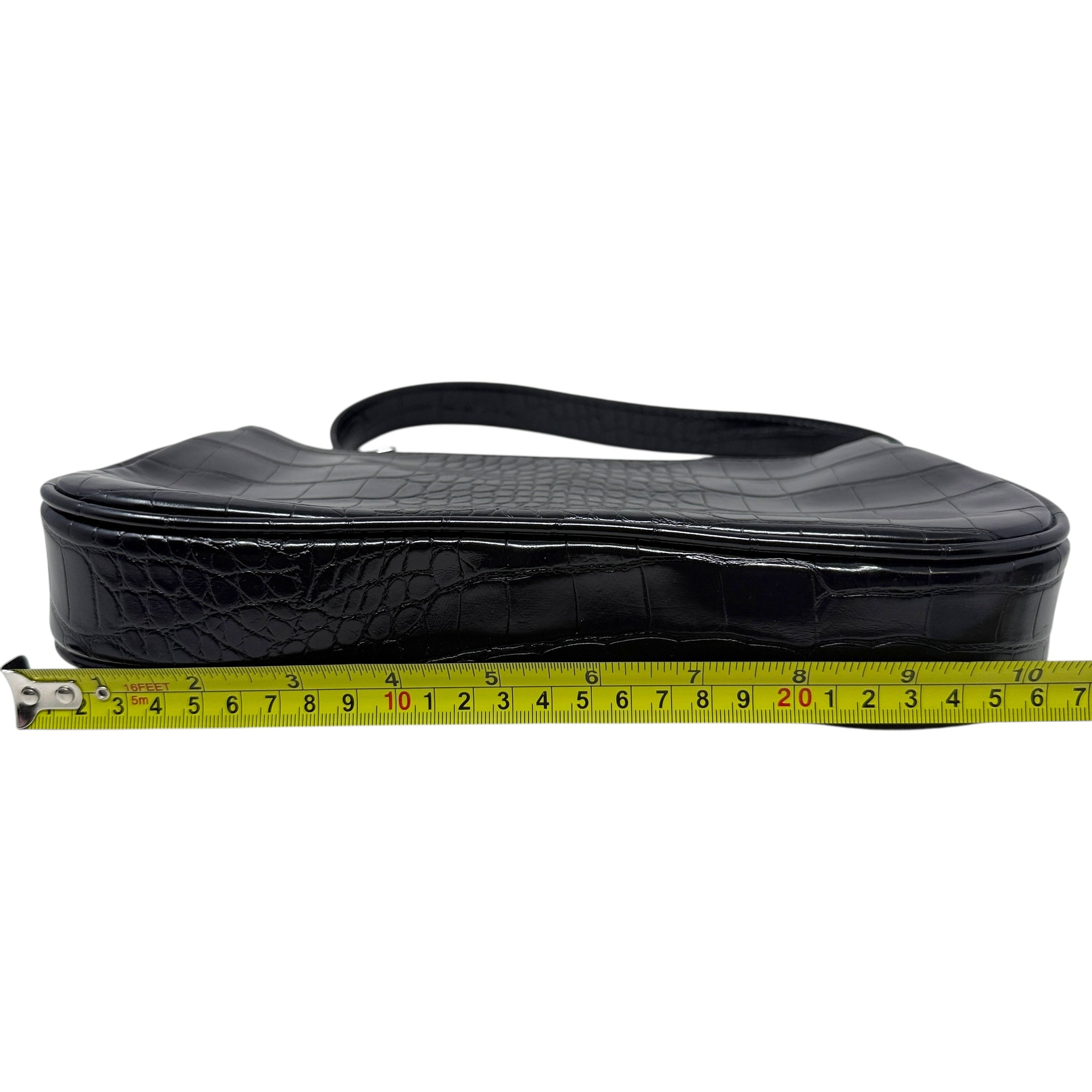 Eva Black Croc Vegan Leather Shoulder Bag By JW Pei, Size: Small