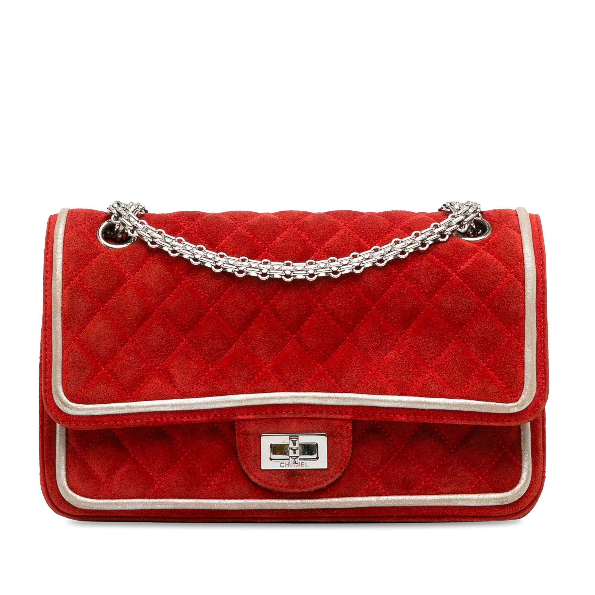 Reissue 2.55 Flap Bag Quilted Suede with Metallic Calfskin 225