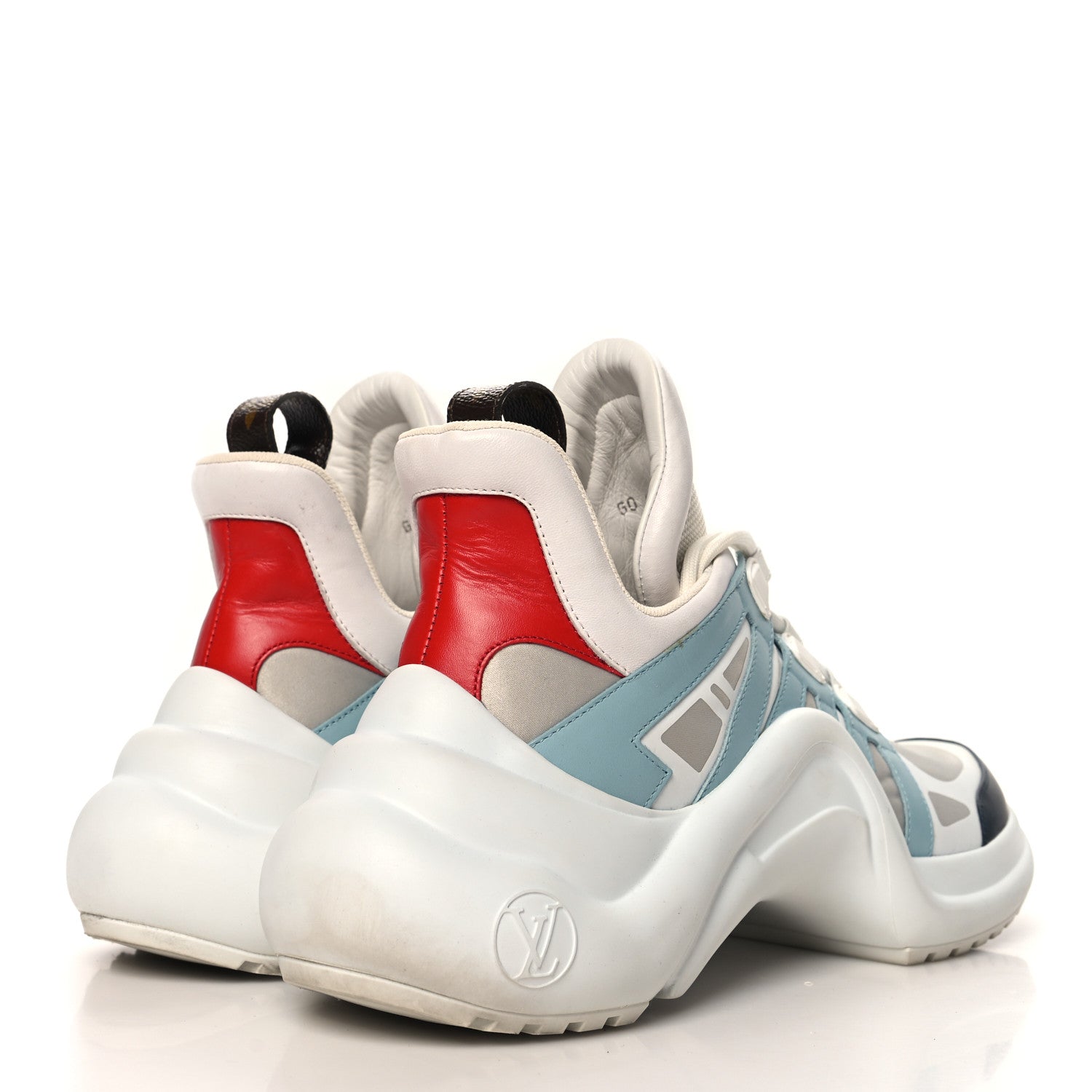 Calfskin Technical Nylon LV Archlight Sneakers 40 White Blue Gris
