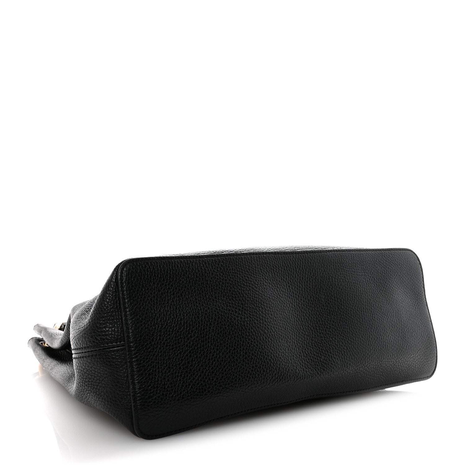 Pebbled Calfskin Large Soho Hobo Black