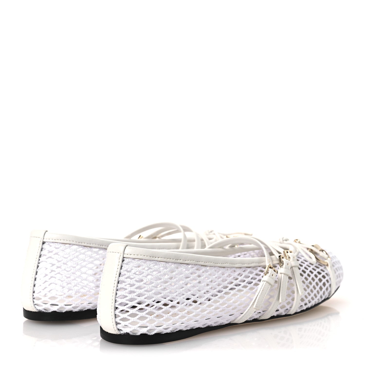 Video Net Nappa Horsebit Ballerina Flats 38.5 Great White