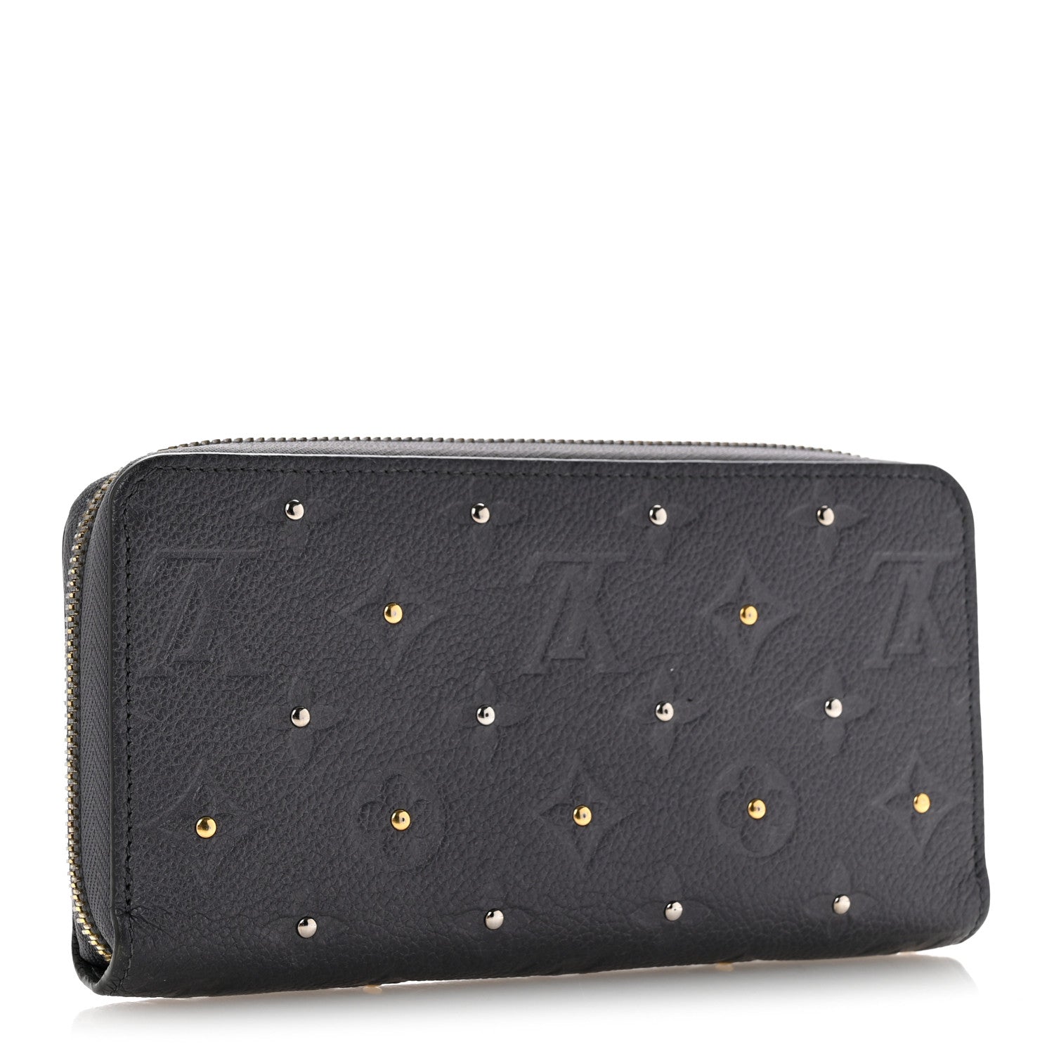 Studded Empreinte Zippy Wallet Gris Silver