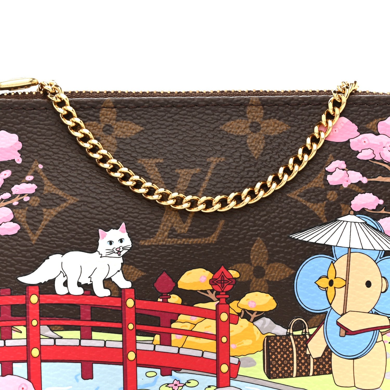 Monogram 2021 Christmas Animation Japanese Garden Mini Pochette Accessories Wisteria Pink