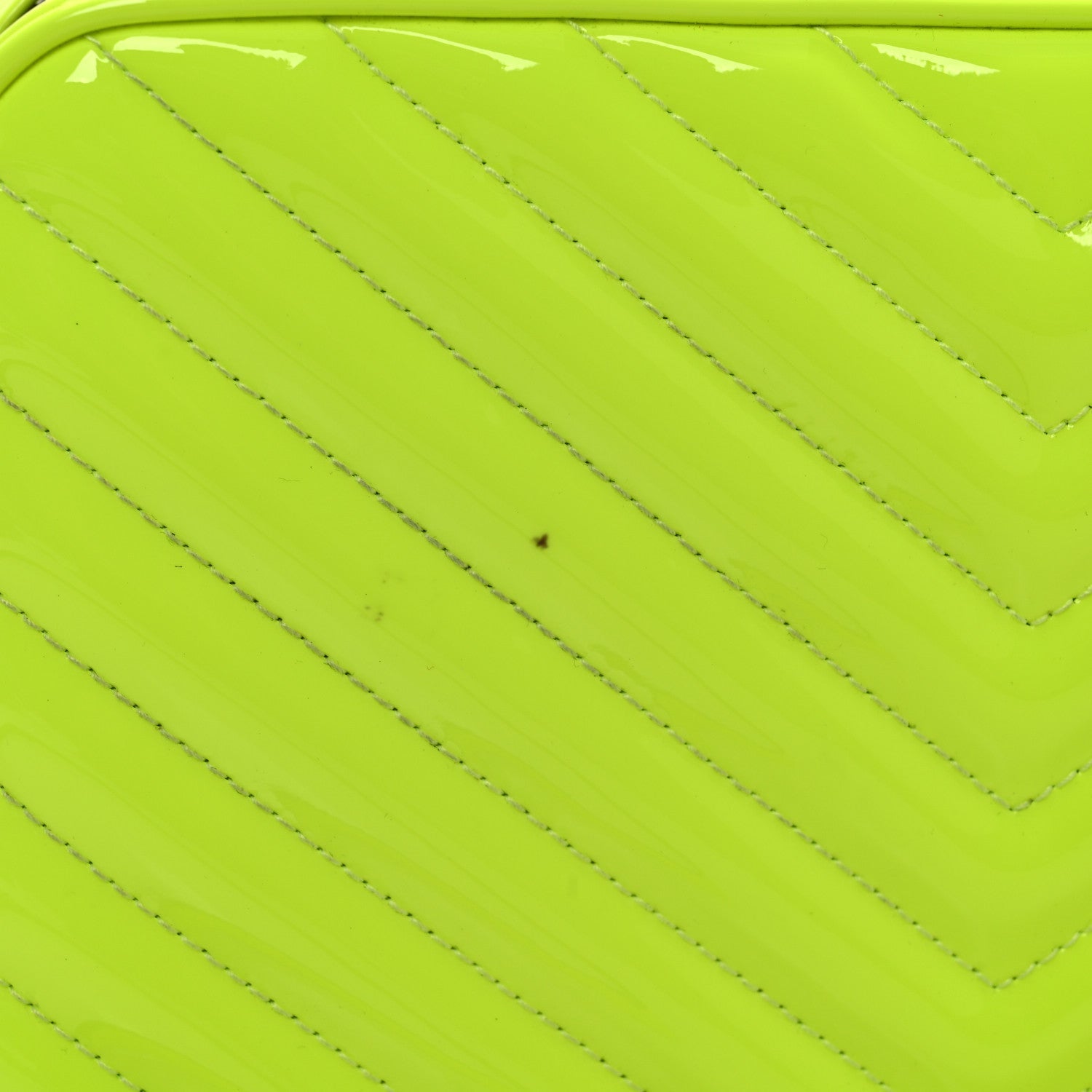 Patent Calfskin Matelasse Monogram Lou Camera Bag Neon Yellow