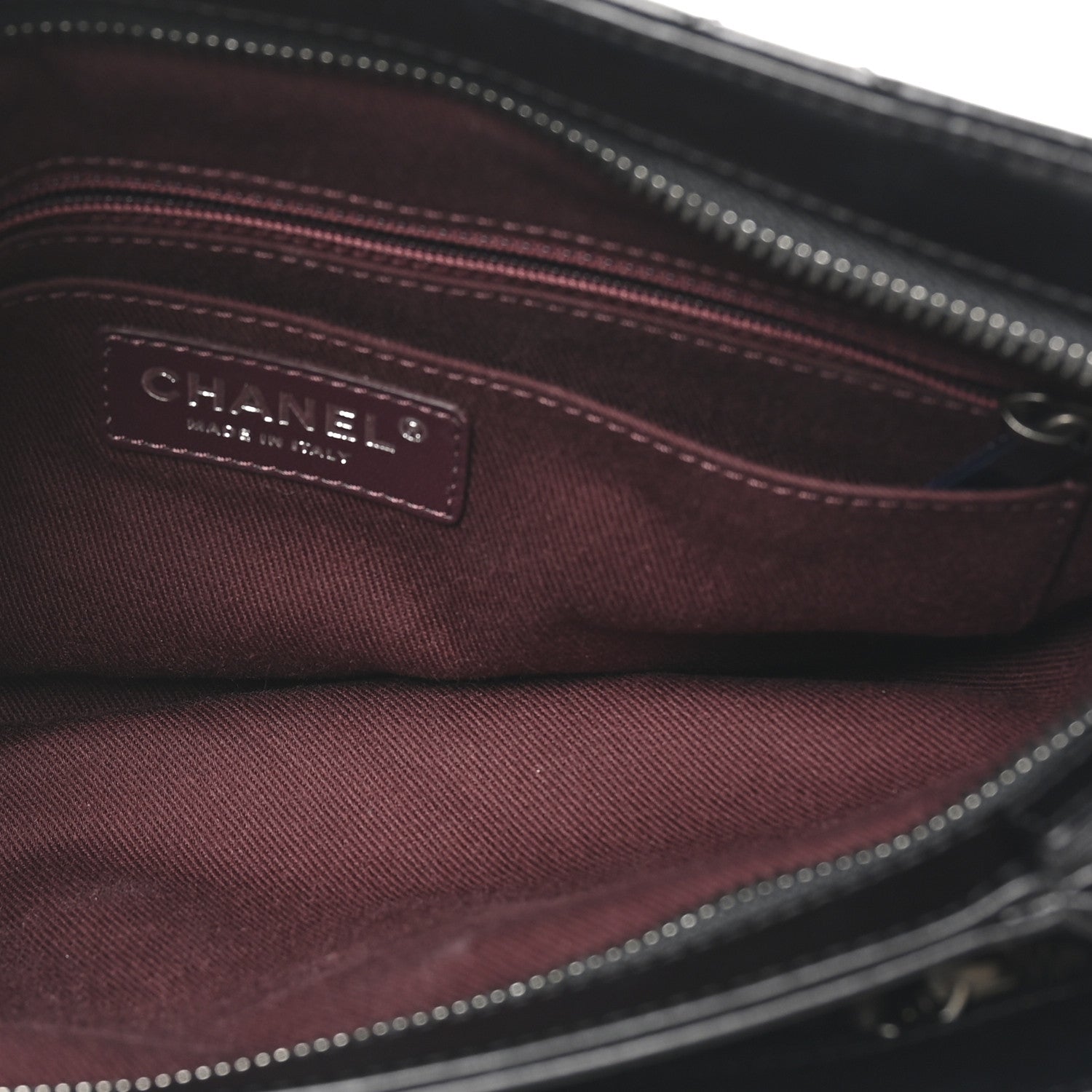 Glazed Calfskin Quilted Coco Pleats Clutch Black