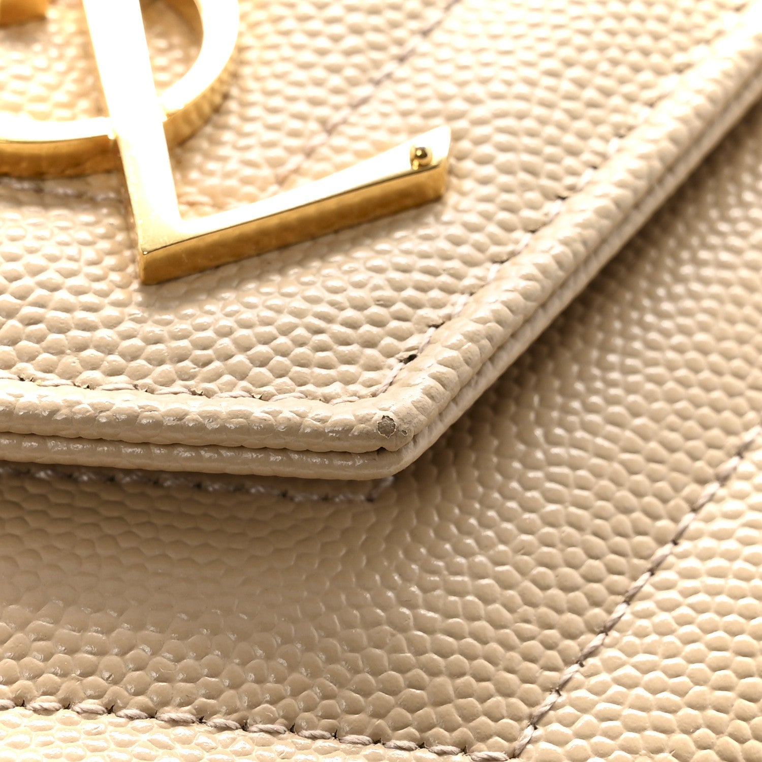 Grain De Poudre Matelasse Chevron Cassandre Chain Wallet Nude Powder