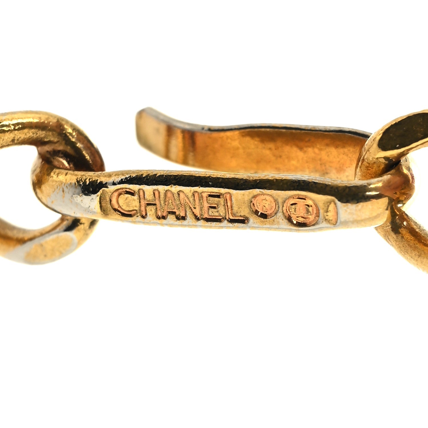 Metal Chain CC Medallion Belt Gold