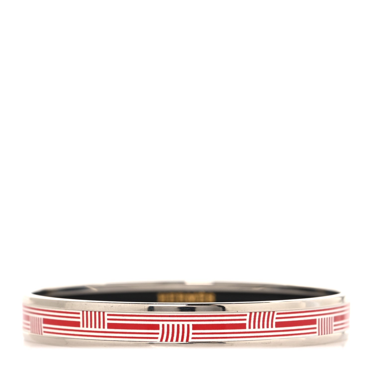 Enamel Printed Circuit 24 Faubourg Extra Narrow Bracelet 65 Rouge White