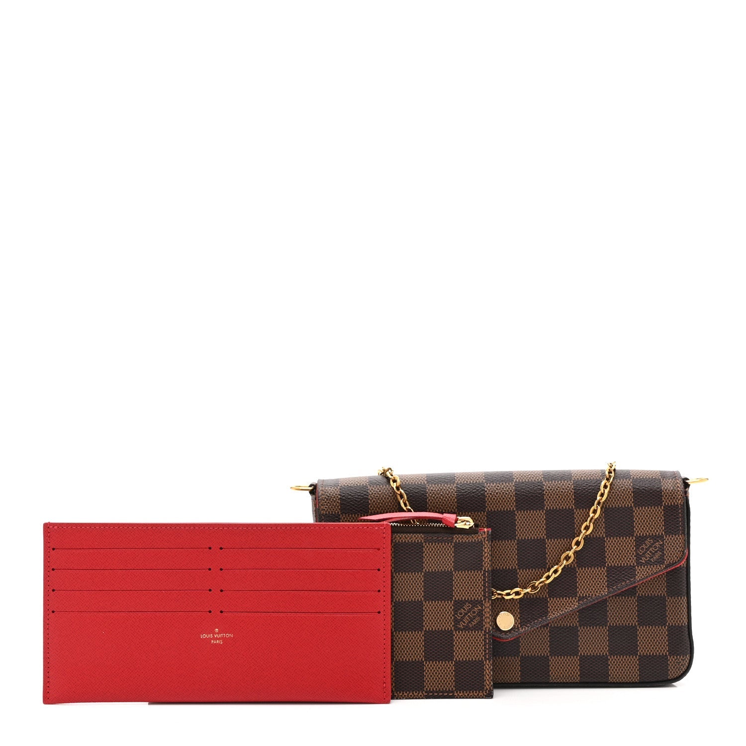 Damier Ebene Pochette Felicie Chain Wallet