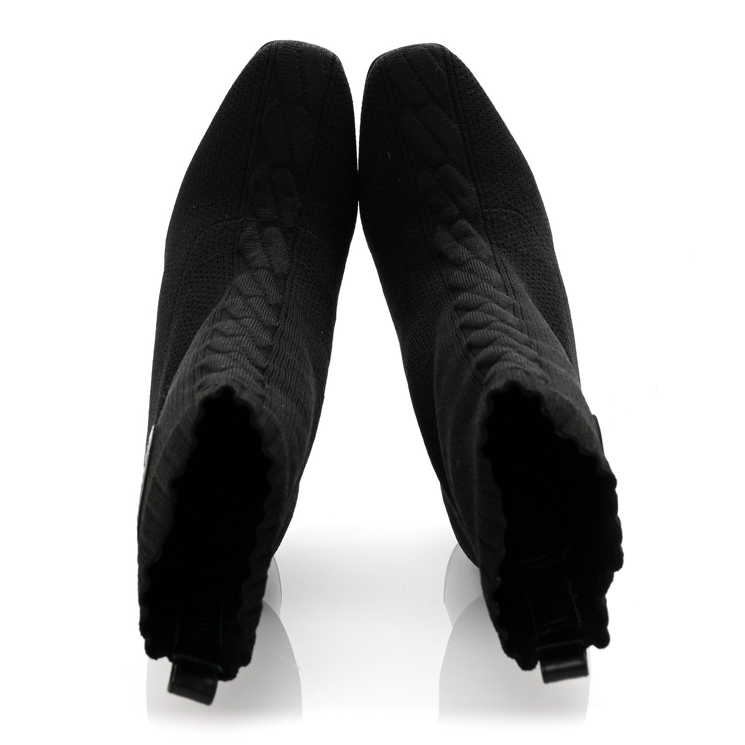 Knit Calfskin Volver 60 Ankle Boots 35 Black