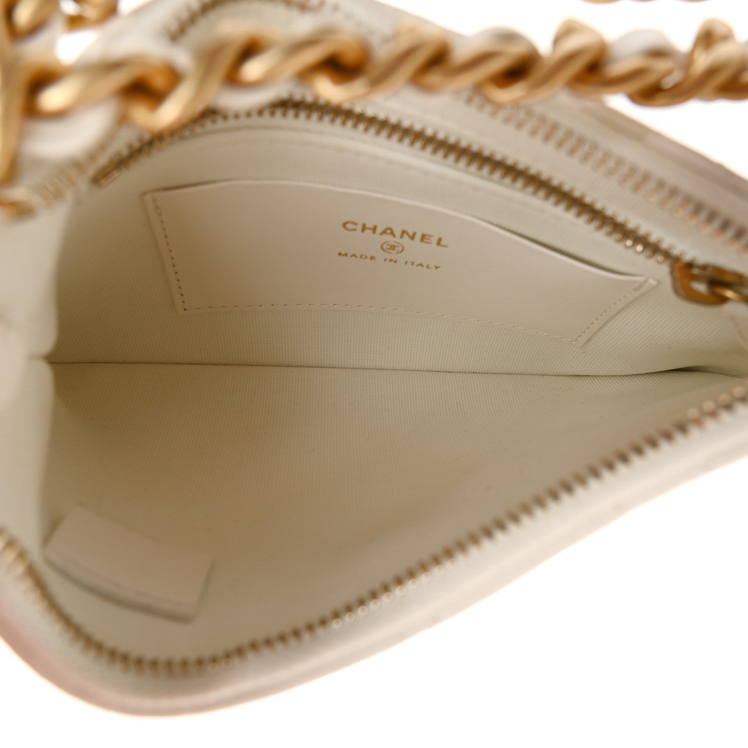 Lambskin Quilted Chain Around Top Handle Mini Bag White