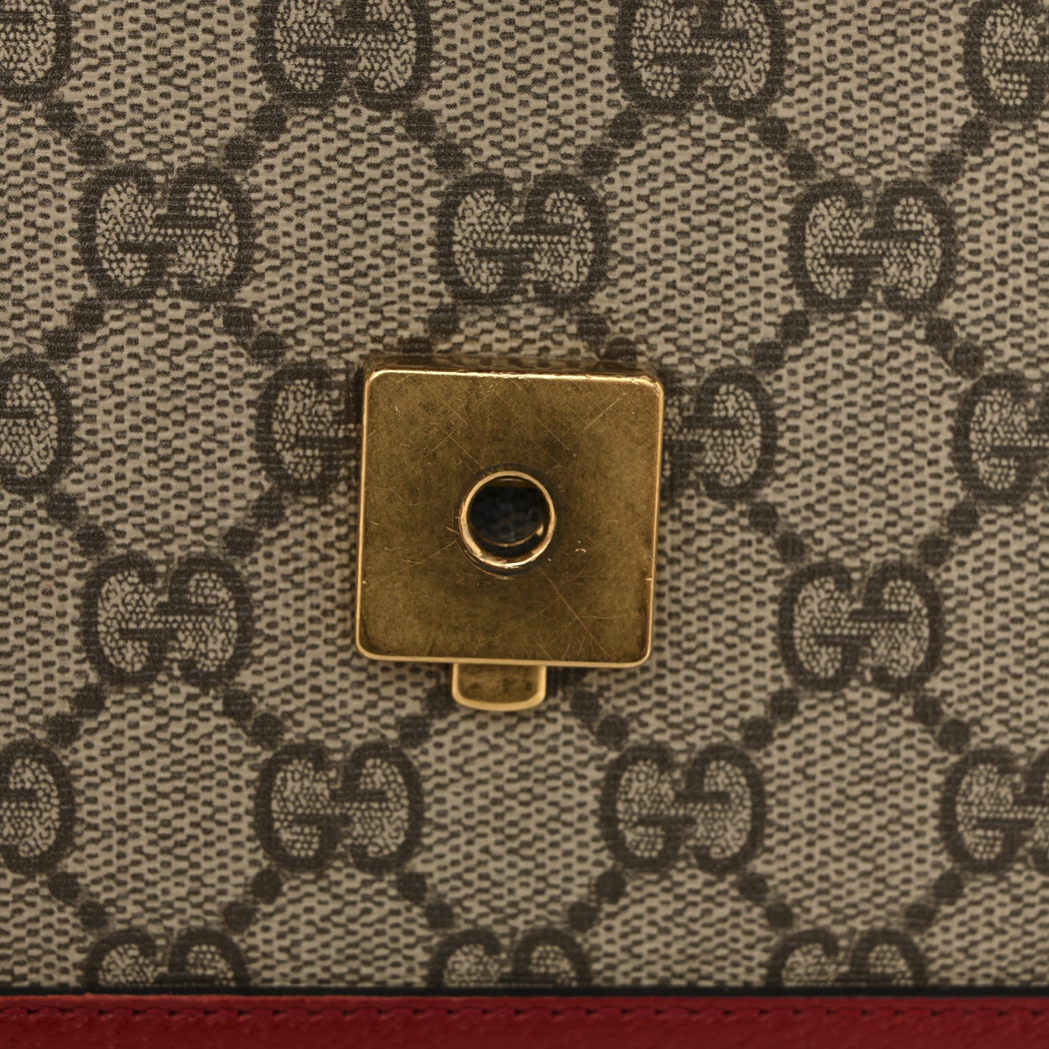 GG Supreme Monogram Small Queen Margaret Top Handle Bag Red