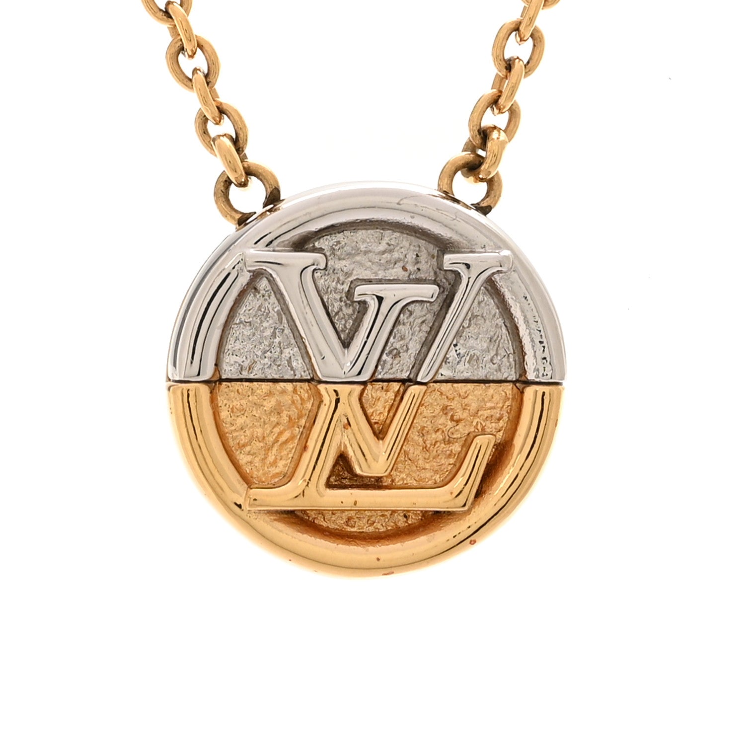 Metal L to V Necklace Gold Silver