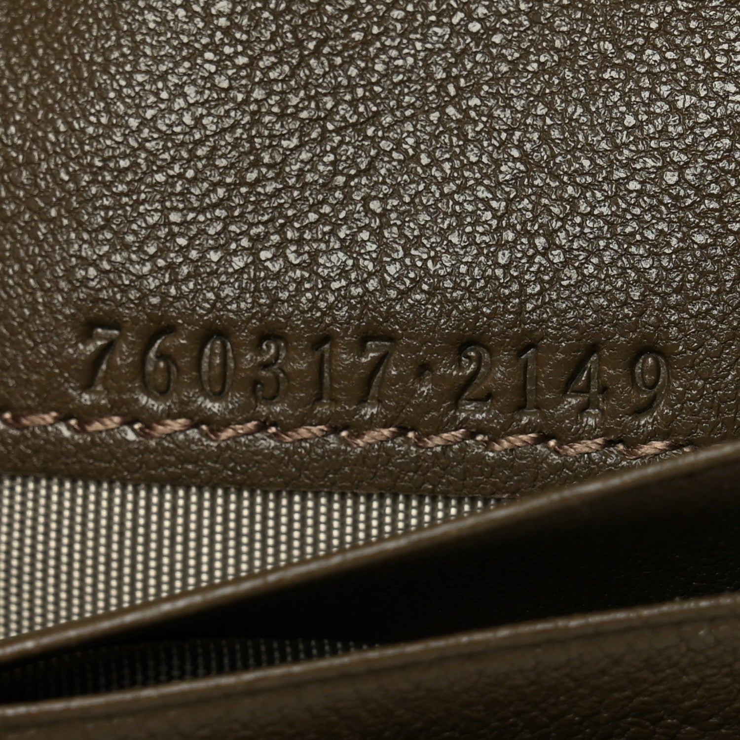 Sakai Be Green Calfskin Diagonal Stitched Blondie Card Case Wallet Craclet Brown
