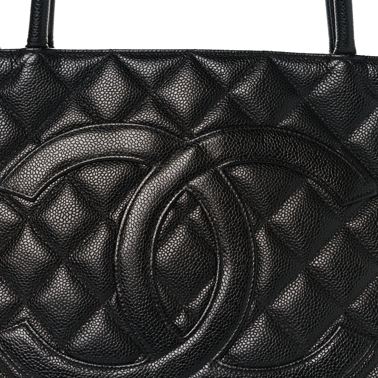Caviar Quilted Medallion Tote Black