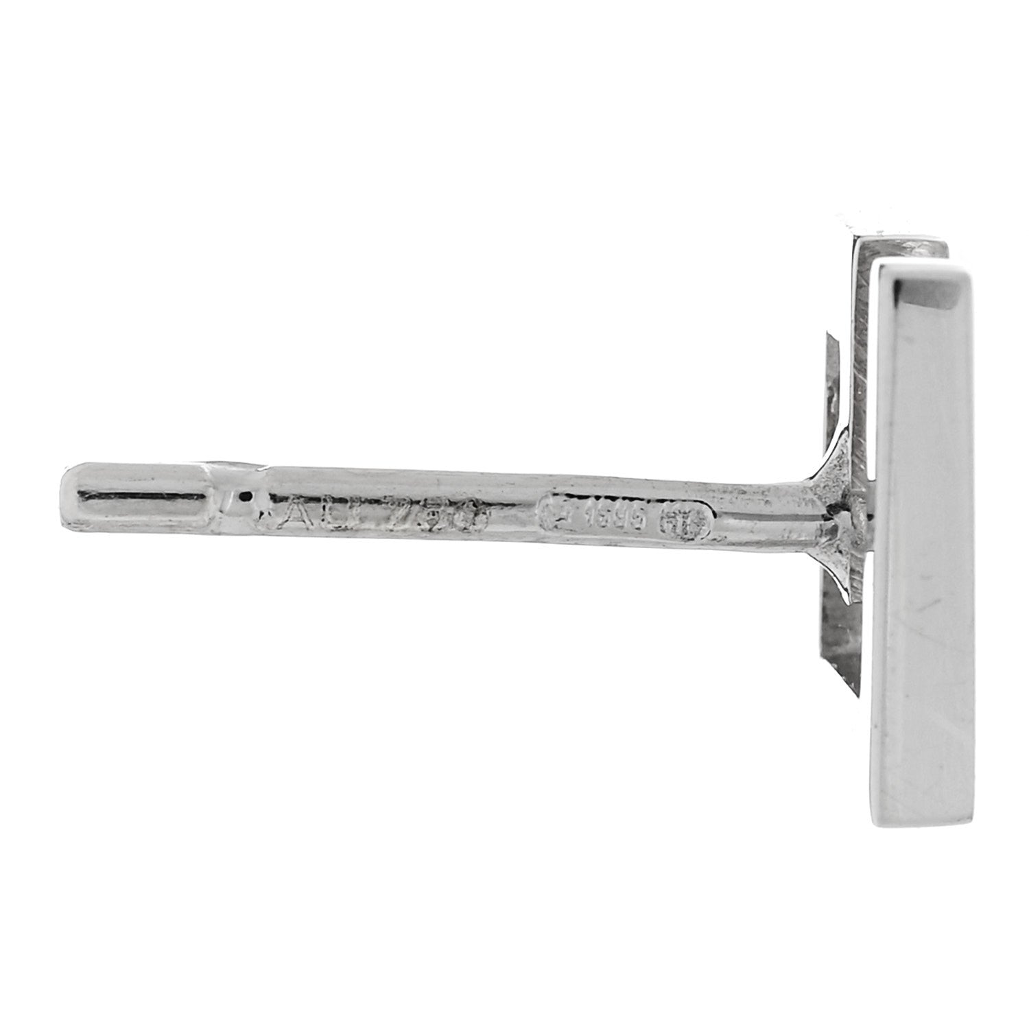 18K White Gold G Square Stud Earrings