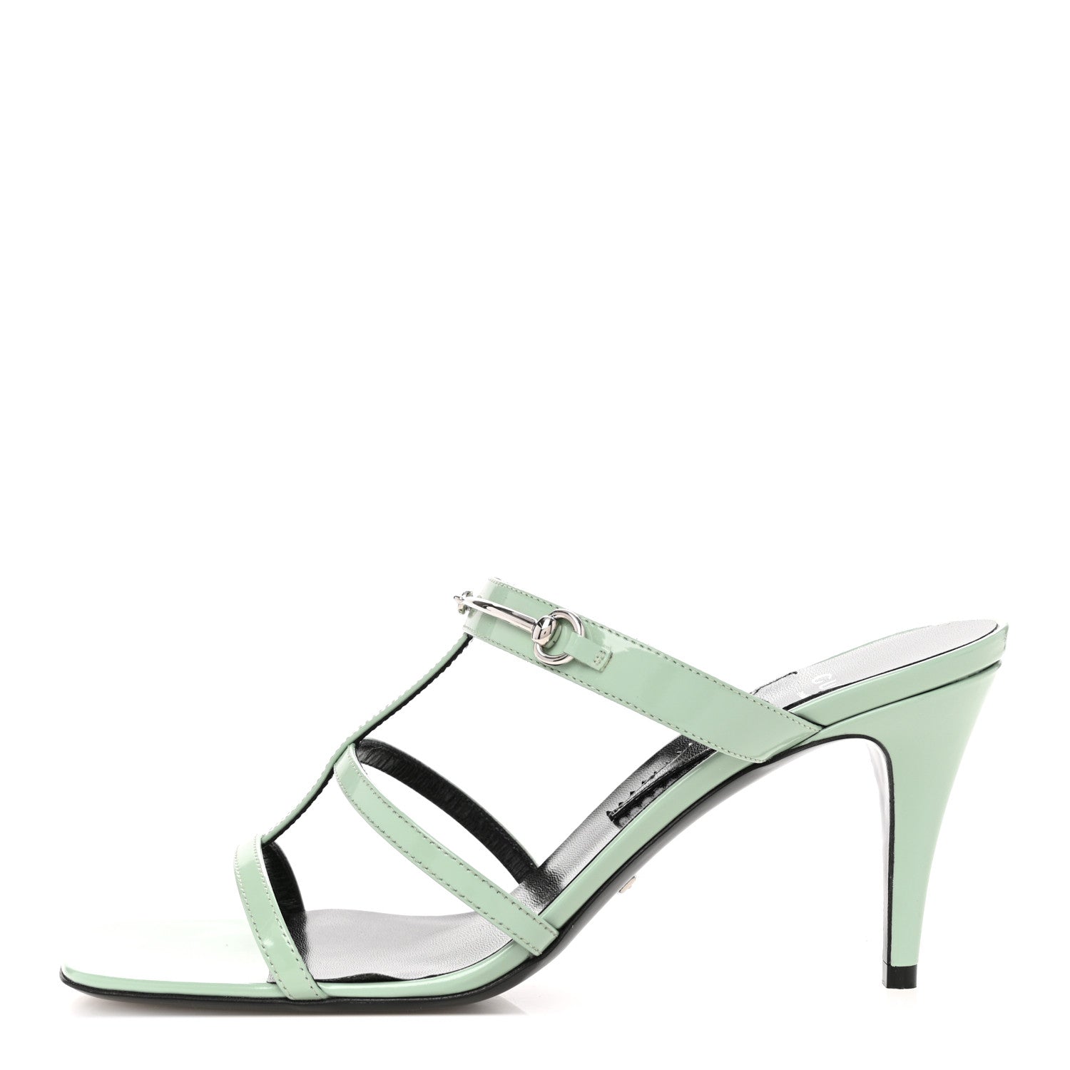 Regent Calfskin Horsebit Mid Heel Sandals 39.5 Pacific Green