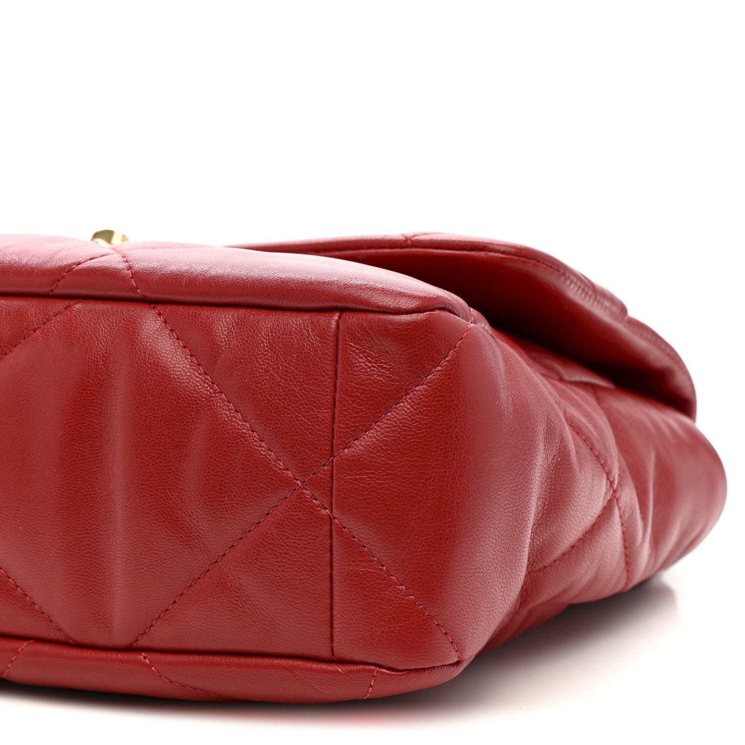 Goatskin Quilted Large Chanel 19 Flap Red