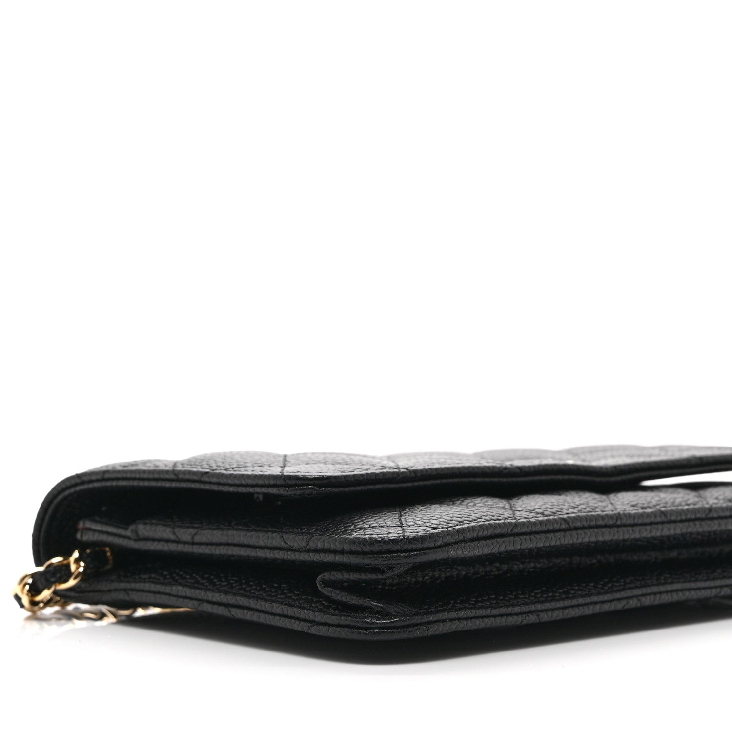 Caviar Quilted Wallet on Chain WOC Black