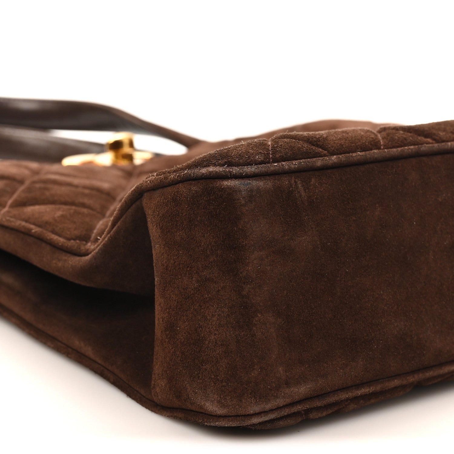 Suede Quilted Tote Brown