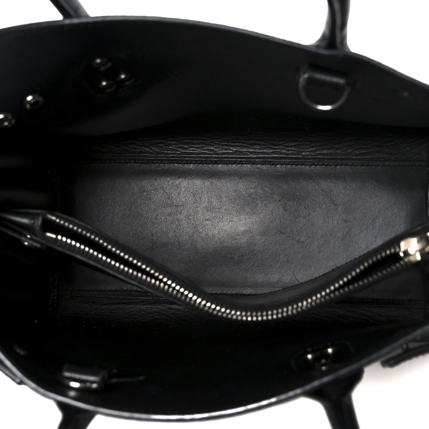 Grained Calfskin Baby Sac De Jour Black