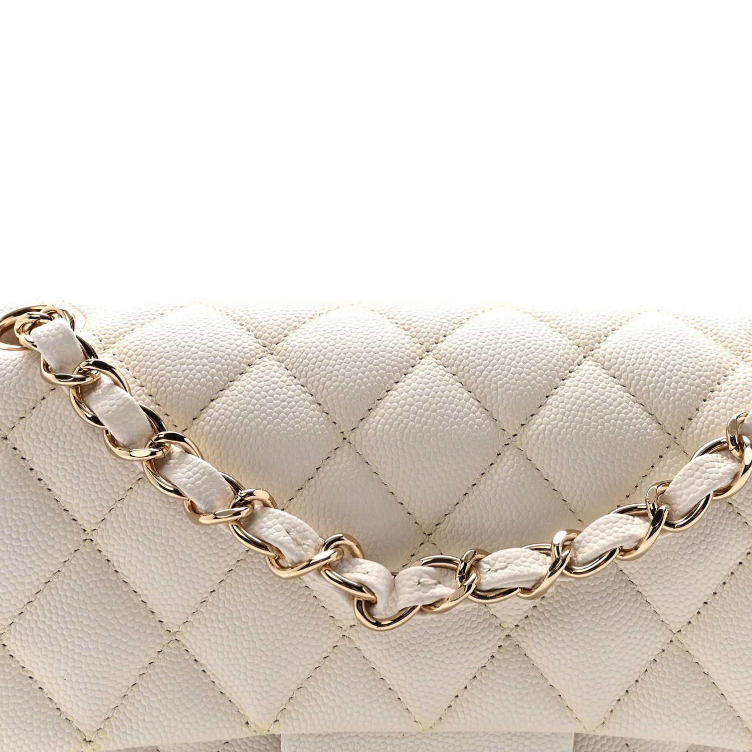 Caviar Quilted Small Double Flap White