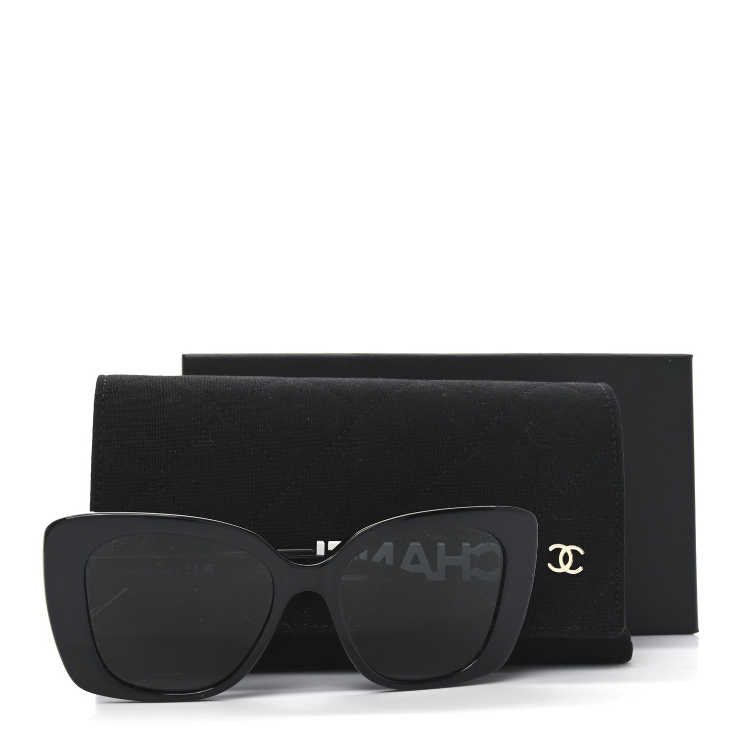 Acetate Strass Square Sunglasses 5422-B-A Black White