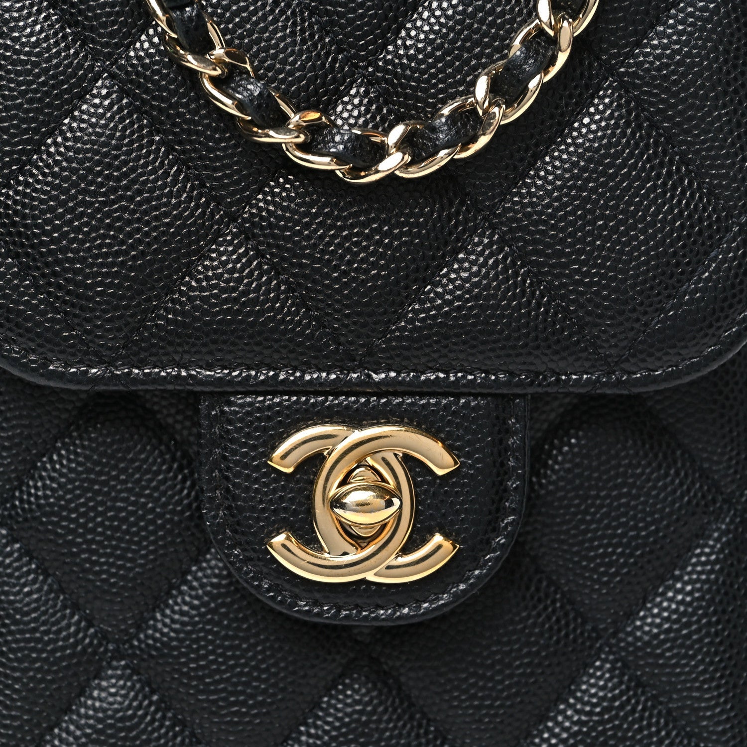 Caviar Quilted Classic Phone Holder Black