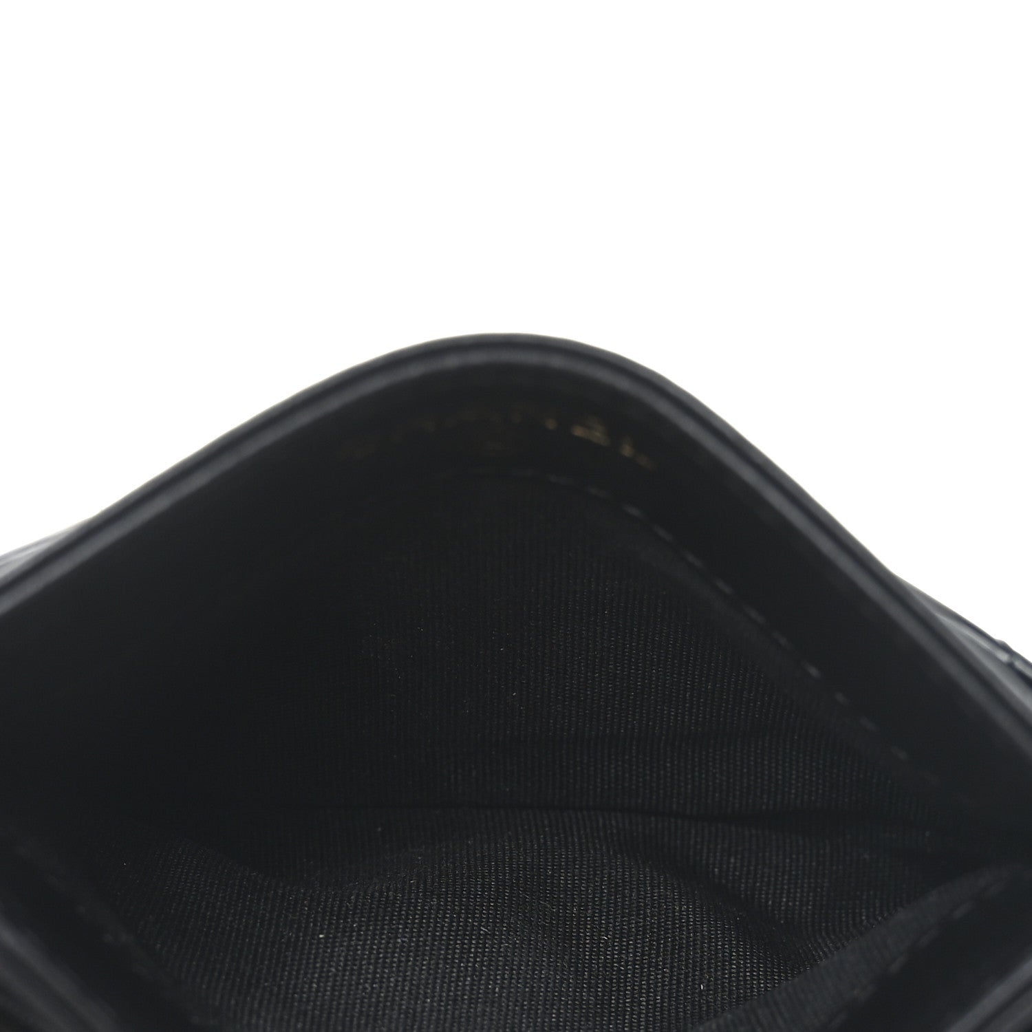 Patent Calfskin Quilted Card Holder Black