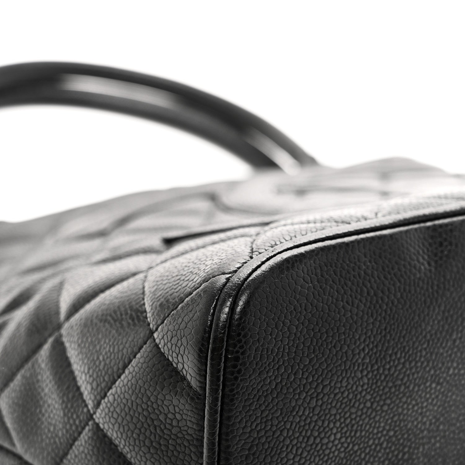 Caviar Quilted Medallion Tote Black