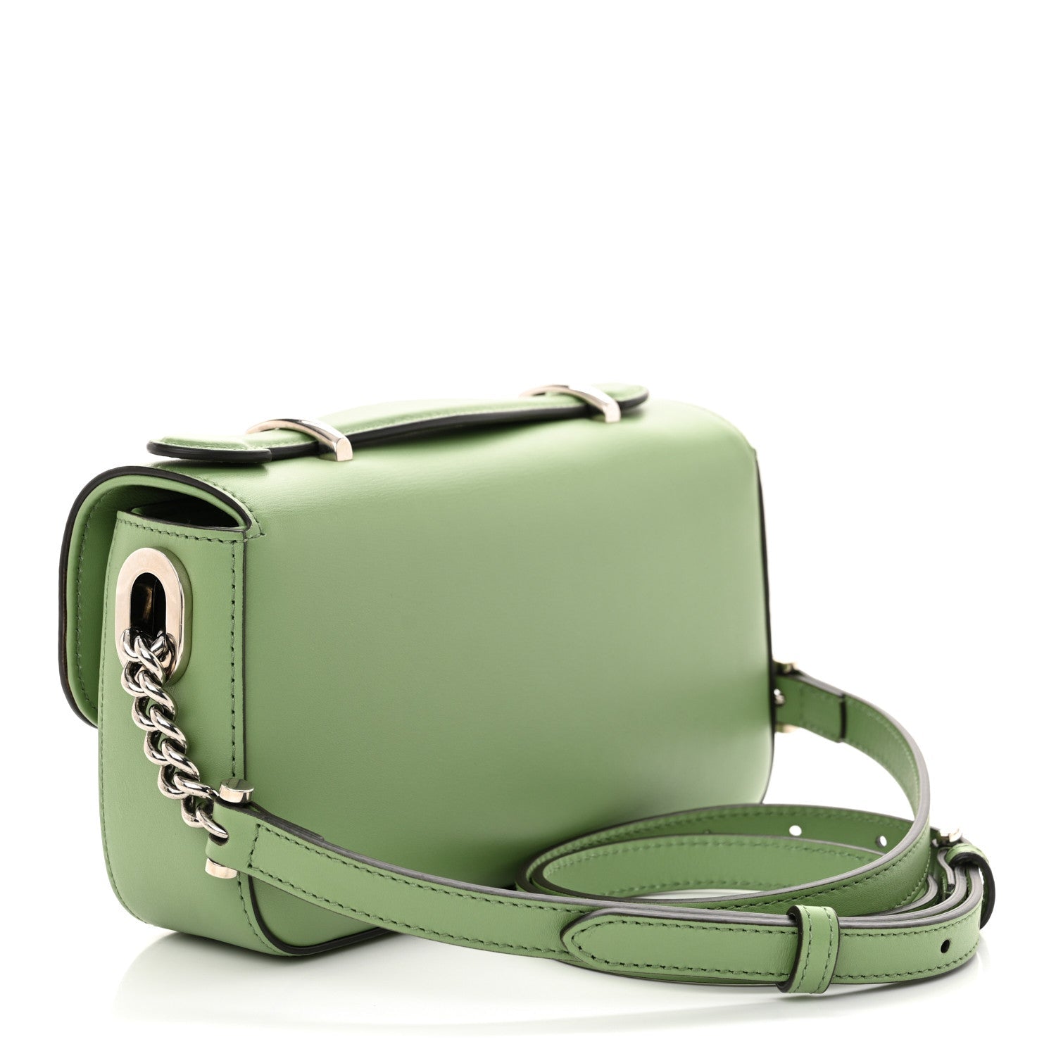 Senna Calfskin Petite GG Top Handle Shoulder Bag Green Soil Grass