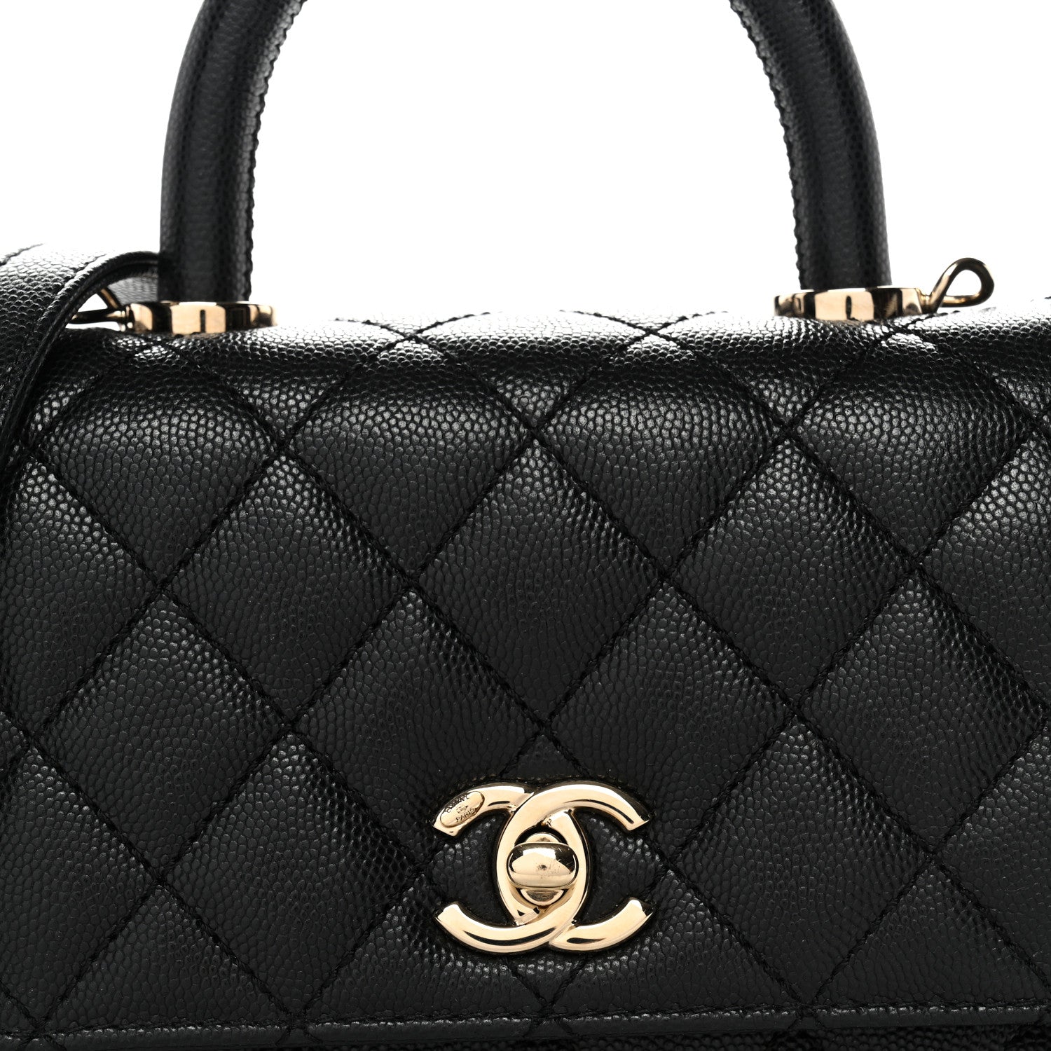 Caviar Quilted Extra Mini Coco Handle Flap Black